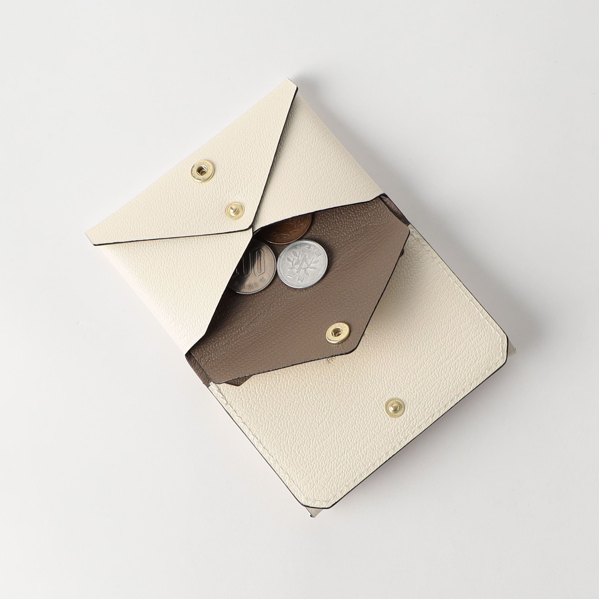 ラルコバレーノ】 フォールディウォレット WHITE*GRAY(WHITE