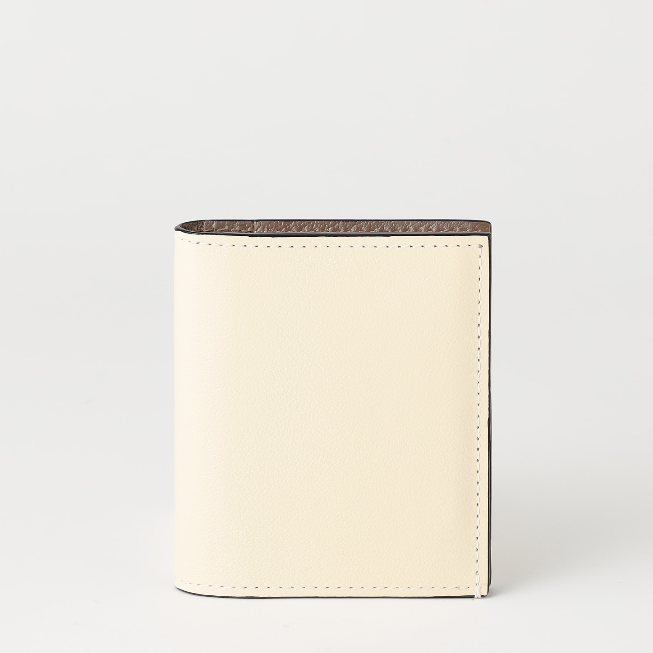 【ラルコバレーノ】スナップタイプ二つ折りミニウォレット WHITE*GRAY