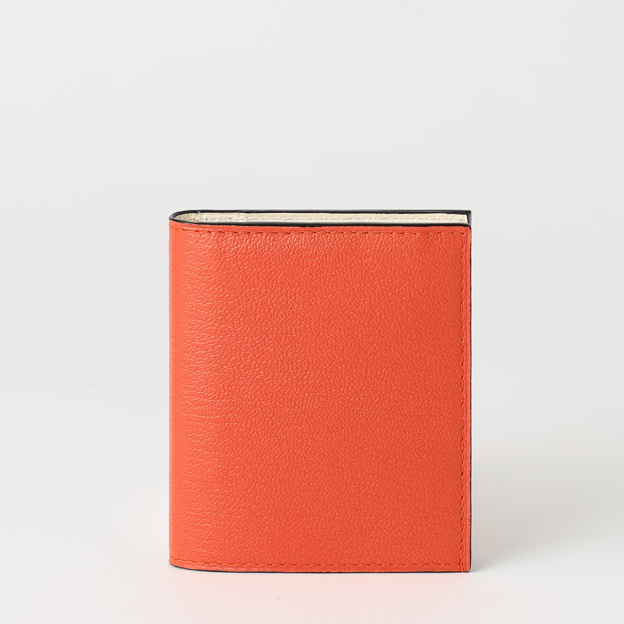 【ラルコバレーノ】スナップタイプ二つ折りミニウォレット ORANGE*WHITE