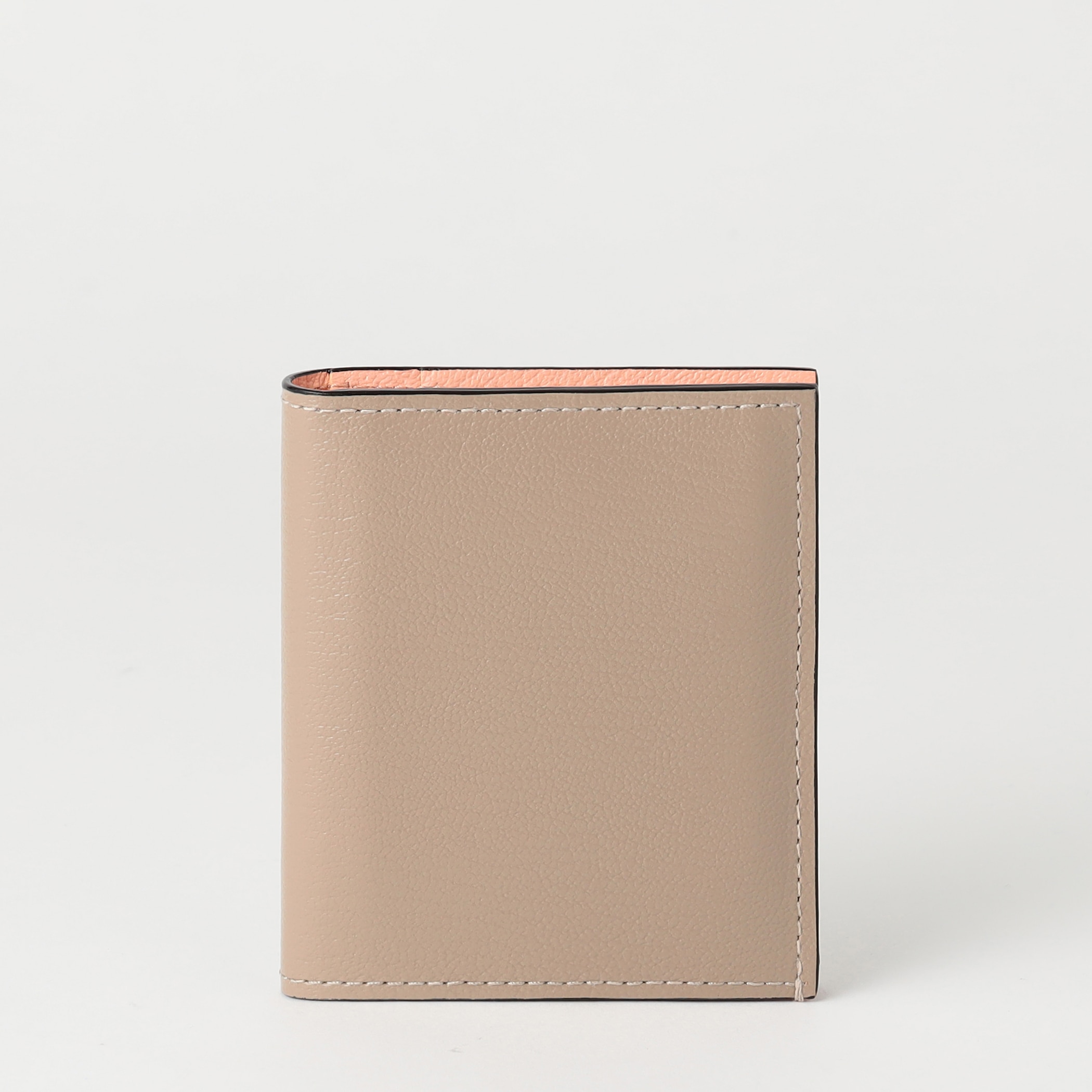 【ラルコバレーノ】スナップタイプ二つ折りミニウォレット BEIGE*PINK
