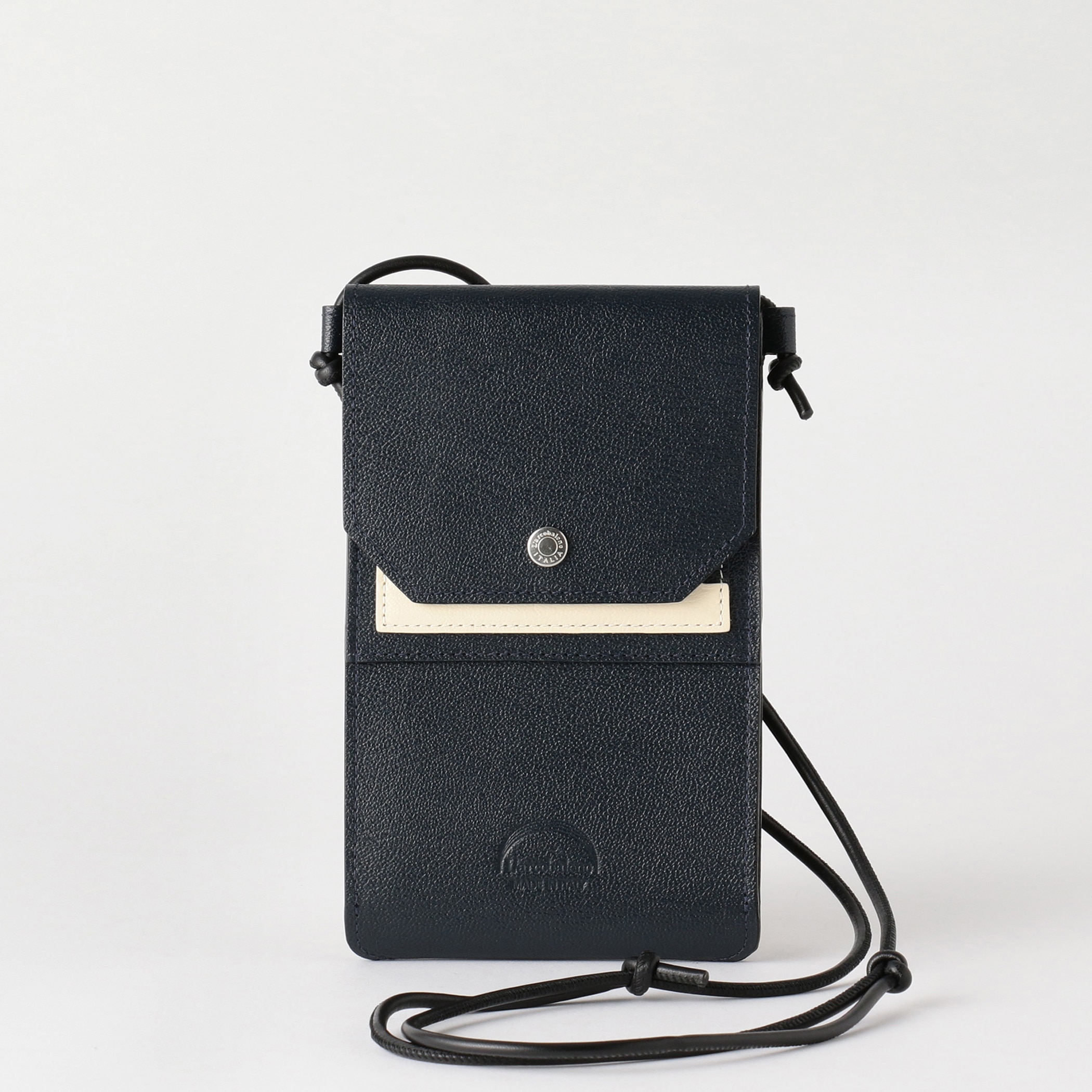 【ラルコバレーノ】フラップショルダーウォレット NAVY*WHITE