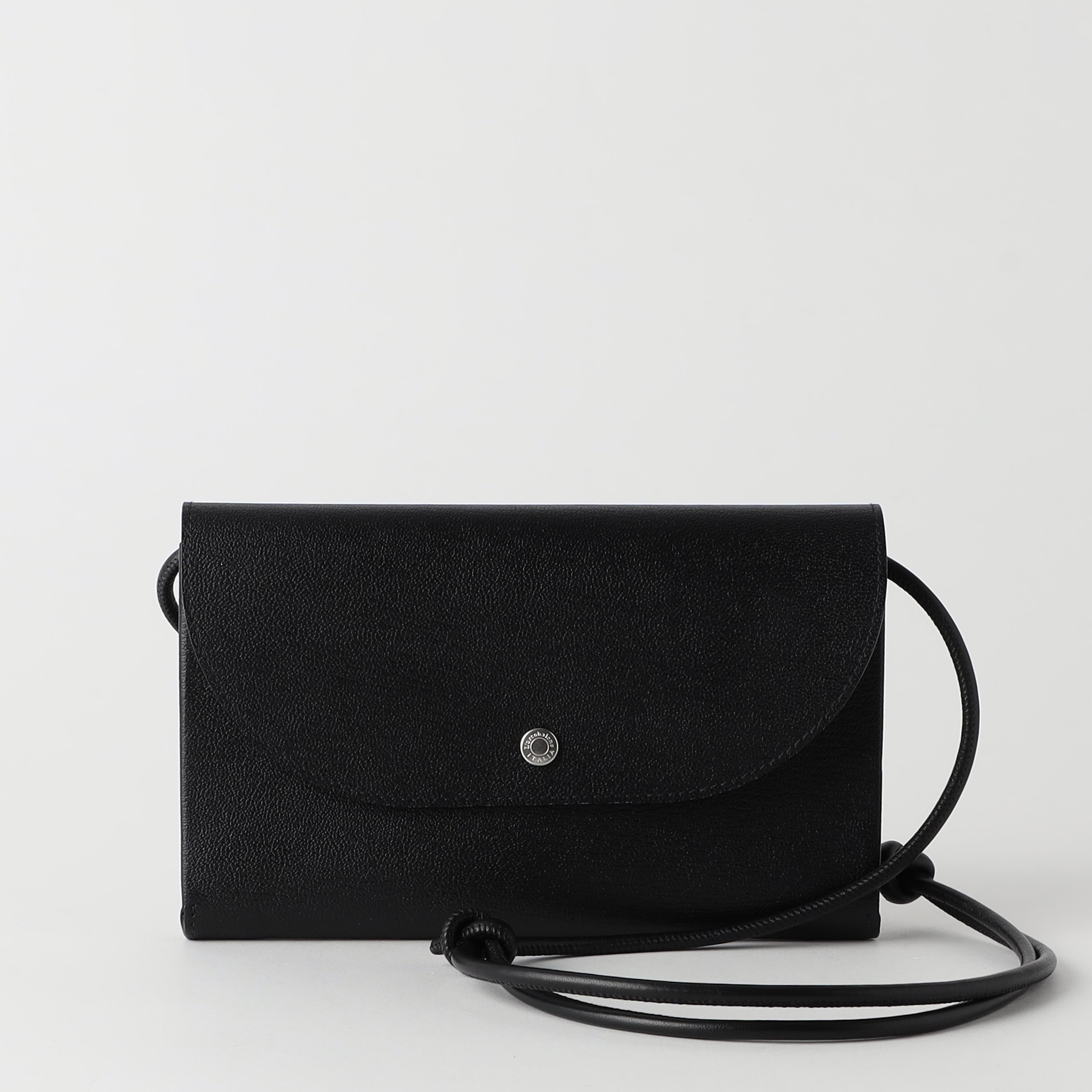 【ラルコバレーノ】フラップショルダー＆クラッチバッグ BLACK*GRAY