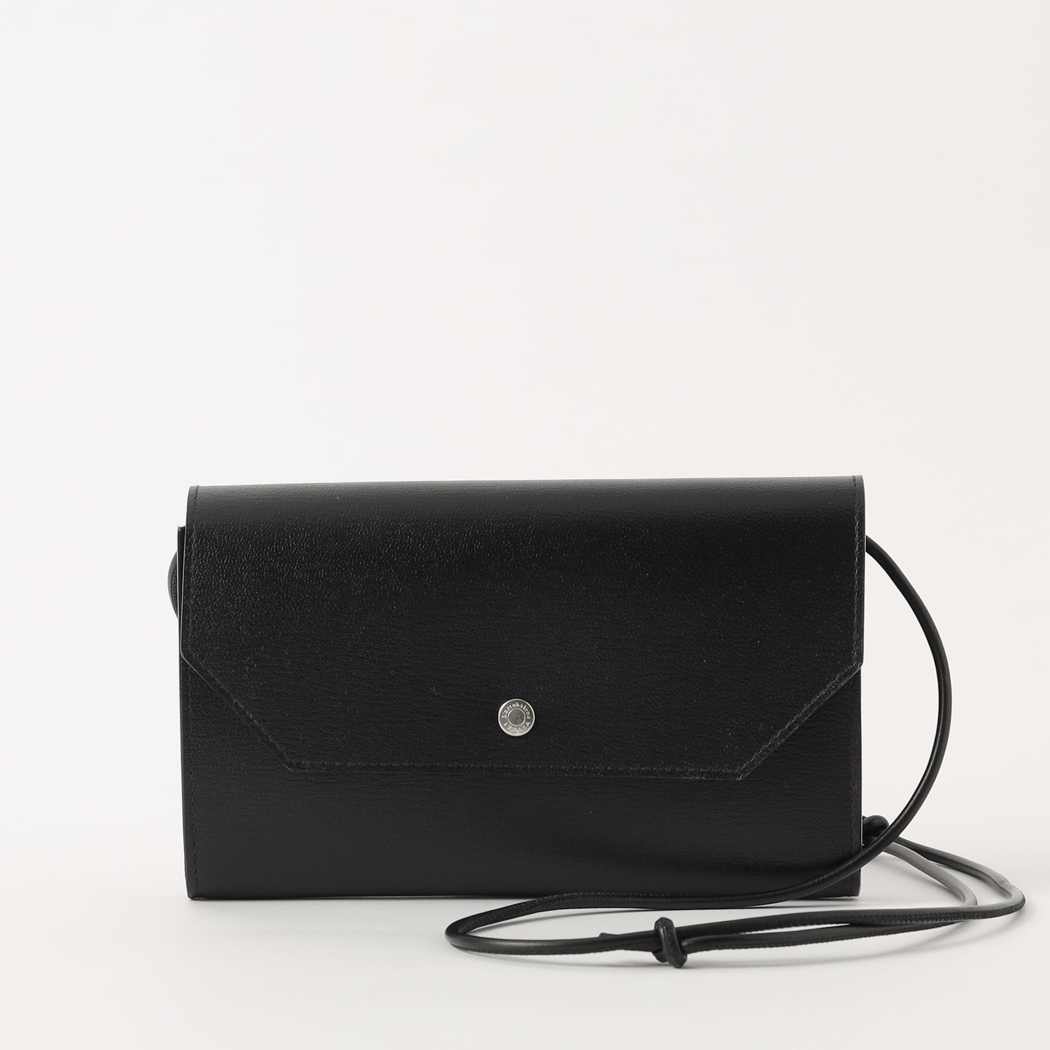 ［ラルコバレーノ］フラップショルダー＆クラッチバッグ BLACK*GRAY