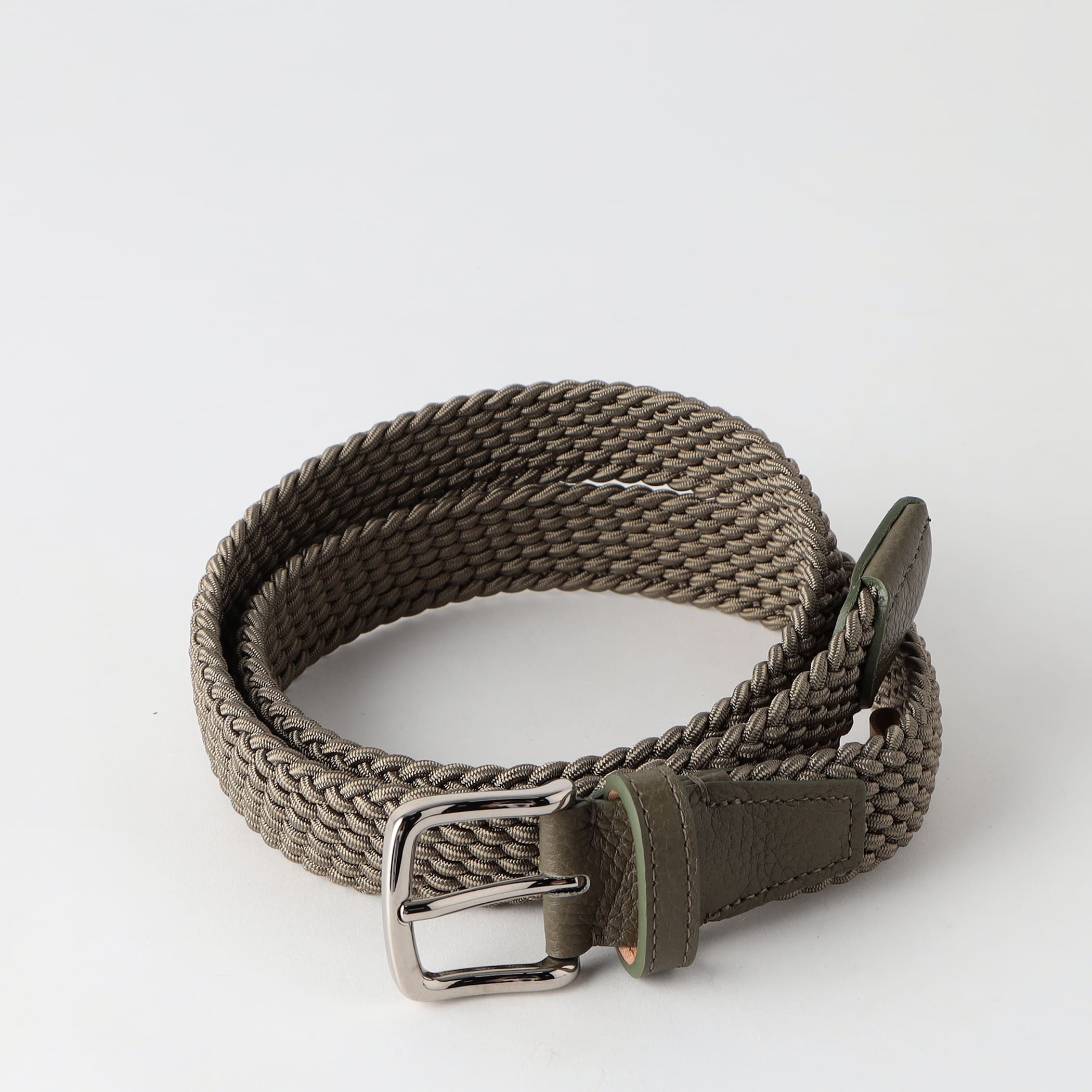 【ラルコバレーノ】28mm エラスティックメッシュベルト GREIGE M