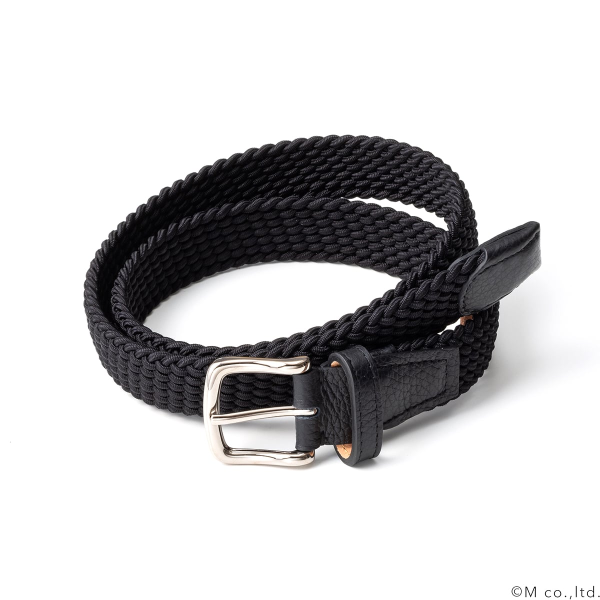 【ラルコバレーノ】28mm エラスティックメッシュベルト BLACK M