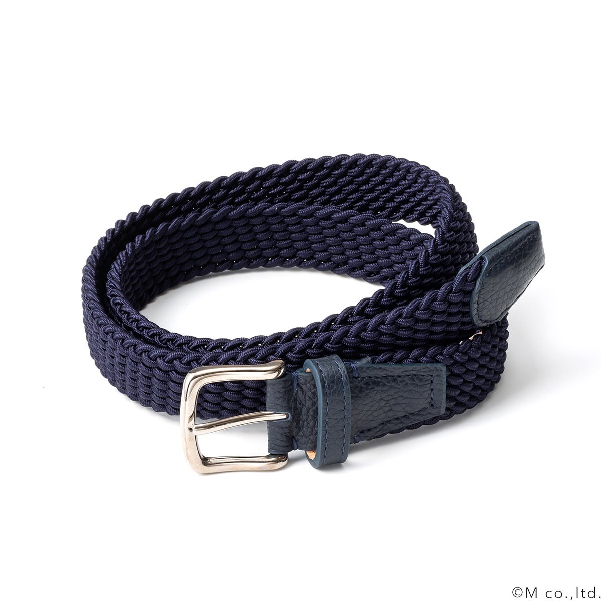 【ラルコバレーノ】28mm エラスティックメッシュベルト NAVY M