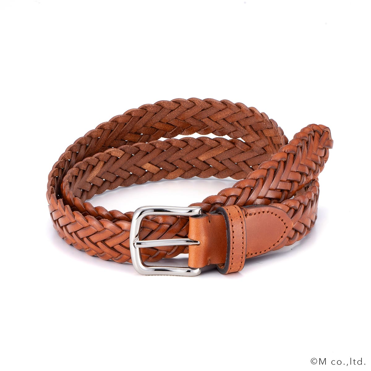 【ラルコバレーノ】30mm レザーメッシュベルト BROWN 90