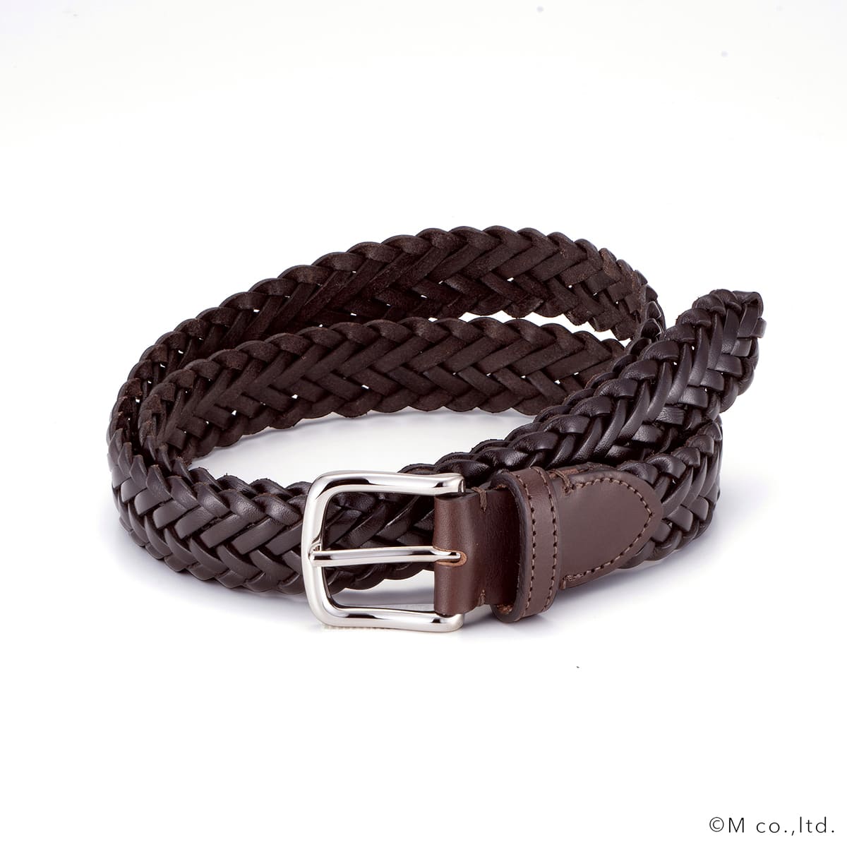 【ラルコバレーノ】30mm レザーメッシュベルト D.BROWN 85