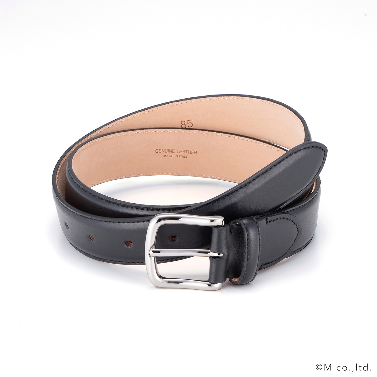 【ラルコバレーノ】30mm イタリアンカーフベルト BLACK 90