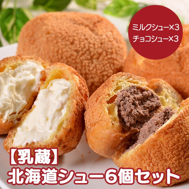 【産直品】江戸屋 乳蔵 北海道シュークリーム6個　※産直品のため他商品との同梱不可、沖縄・離島への配送不可　12/30～1/9の日付指定不可