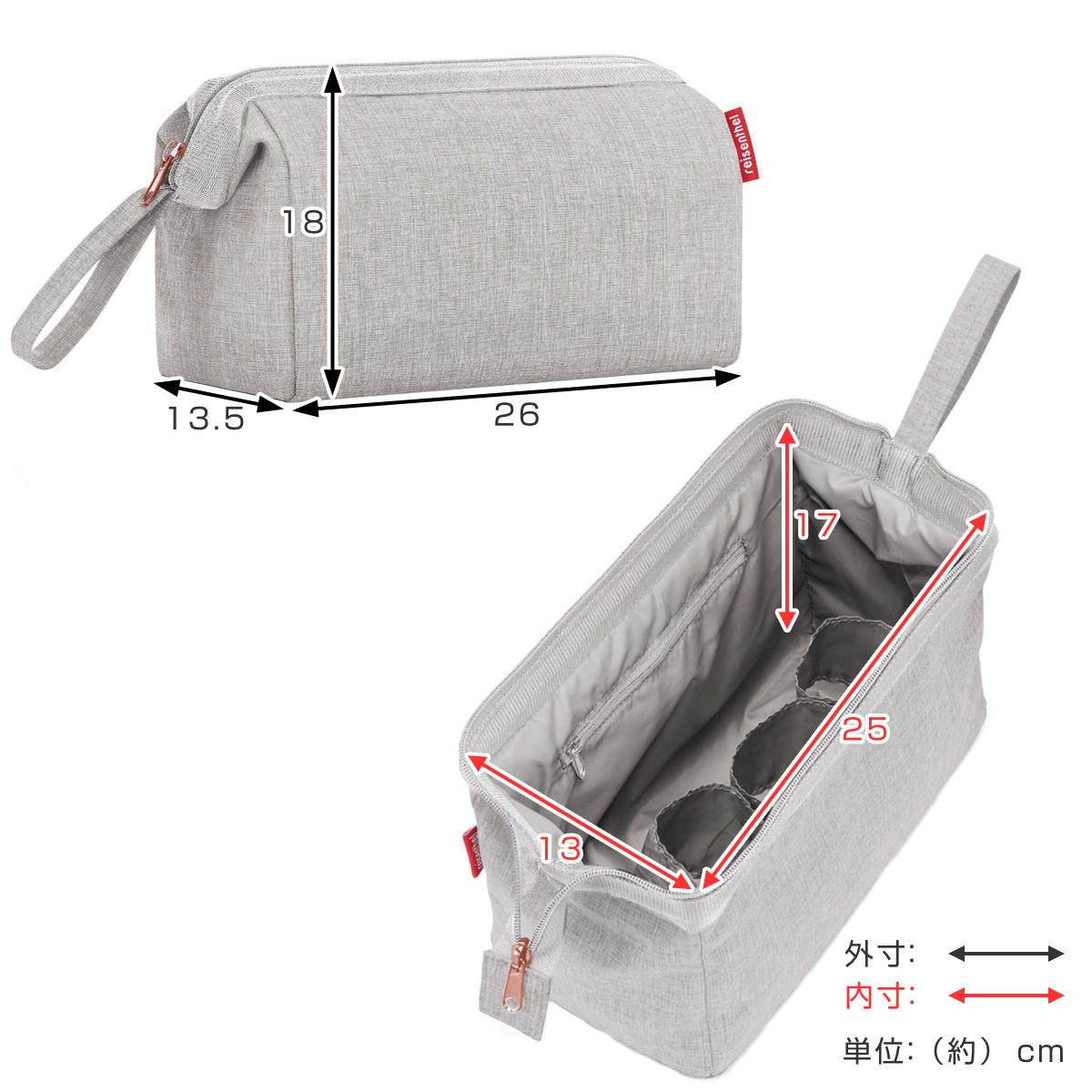 【アウトレット】ポーチ 旅行用 大容量 reisenthel TRAVELCOSMETIC TWIST ( ライゼンタール メイクポーチ コスメポーチ トラベルポーチ 持ち運び 収納 仕切り 持ち手付き メイク道具 洗面道具 バッグインバッグ おしゃれ 自立 ) 【LEOMACCHIATO】 LEOMACCHIATO