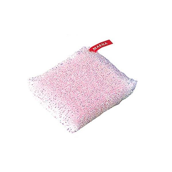 マーナ キラキラスポンジマルチ スポンジ ( MARNA キッチンスポンジ 食器用スポンジ 水垢 食器 シンク クリーナー 食器用クリーナー 食器用 食器洗い 皿洗い コップ用 グラス用 )【 ピンク 】 ピンク