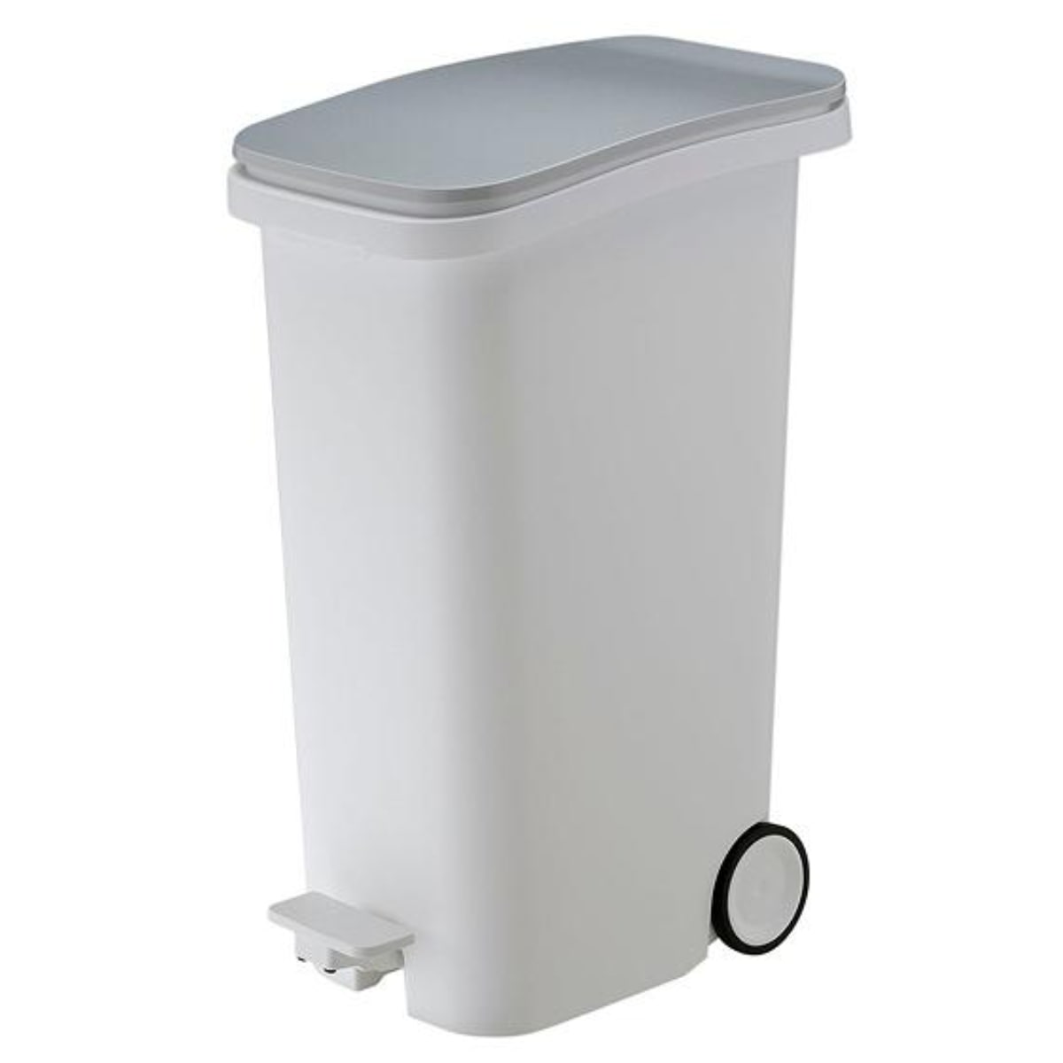 ゴミ箱 31L スムース ペタル ダストボックス ( ごみ箱 31リットル ペダル式 キャスター 付き シンプル スリム おしゃれ 袋止め付き 袋が見えにくい キッチン ホワイト ブラック メタル ウッド 木目 ) 【メタル】 メタル