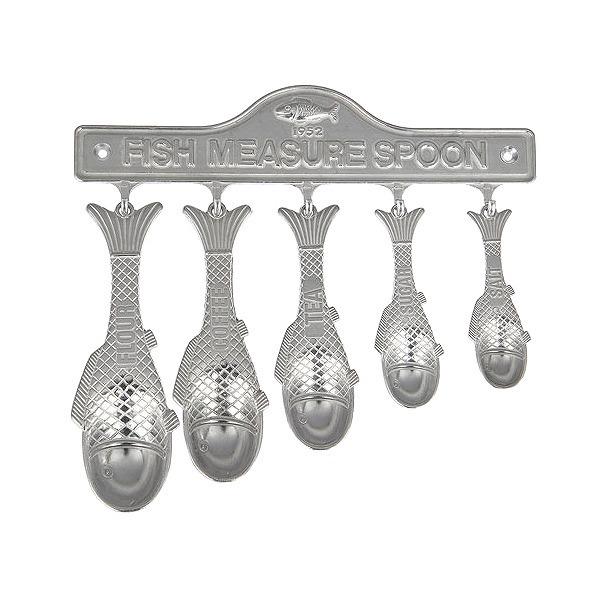 ダルトン 計量スプーン 5個セット ハンガー付き フィッシュメジャースプーンセット ( DULTON メジャースプーン 計量用スプーン 計量器具 大さじスプーン 小さじスプーン 5本セット アルミ製 壁掛け 壁面収納 )