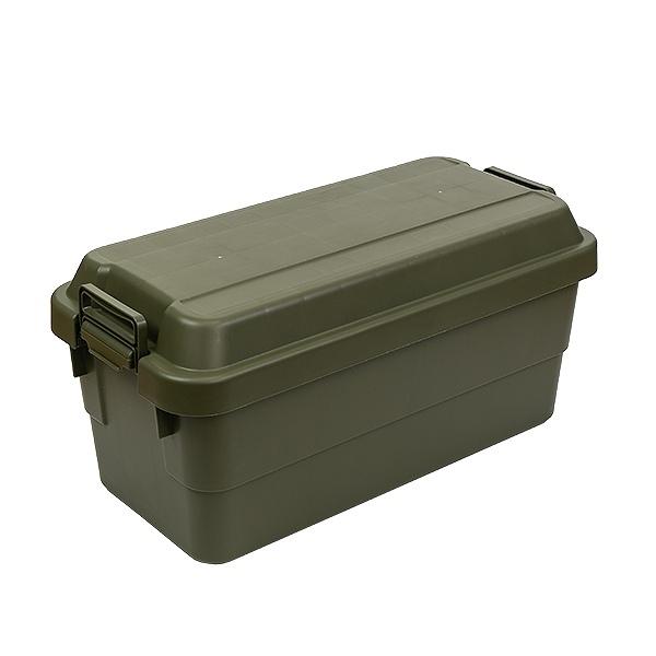 収納ボックス 幅78×奥行39×高さ37cm トランクカーゴ 70L TC-70 頑丈箱 日本製 グレー ( 座れる 収納ケース 収納 ボックス フタ付き ケース 工具箱 プラスチック おしゃれ アウトドア ) 【グリーン】 グリーン