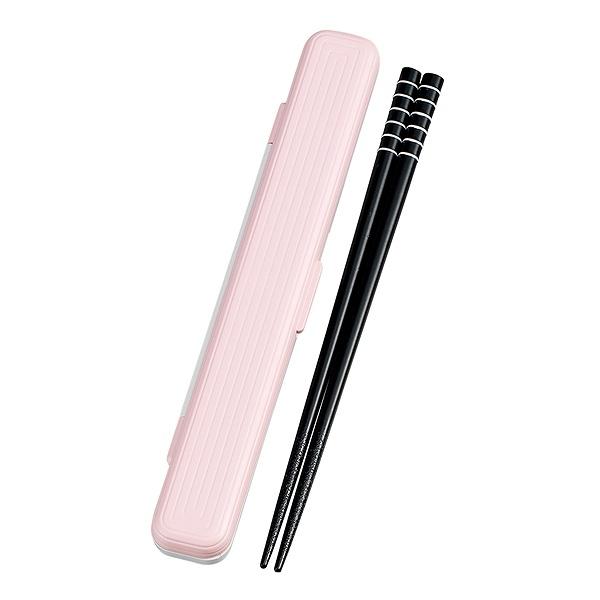 箸&箸箱セット 箸 箸箱 LUNCH CHOPSTICKS samon 18cm ( カトラリー はし 箸&箸箱 ケース ハシ 携帯用カトラリー シンプル かっこいい 砂紋 さもん おしゃれ 和風 和 天然木 ) 【 ピンク 】 ピンク