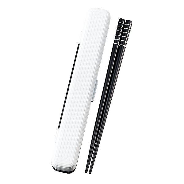 箸&箸箱セット 箸 箸箱 LUNCH CHOPSTICKS samon 18cm ( カトラリー はし 箸&箸箱 ケース ハシ 携帯用カトラリー シンプル かっこいい 砂紋 さもん おしゃれ 和風 和 天然木 ) 【 ホワイト 】 ホワイト