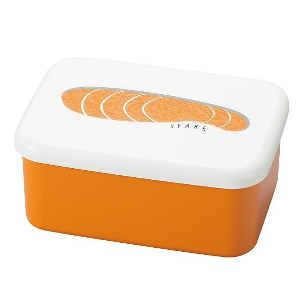 お弁当箱 1段 長角型 OBENTO HAKOYA 870ml ランチボックス ( 弁当箱 食洗機対応 レンジ対応 大容量 中子付き バンド付き 一段 食洗機OK レンジOK 一段弁当箱 ランチベルト コンパクト ハコヤ はこや シール蓋付き ) 【 しゃけ 】 しゃけ