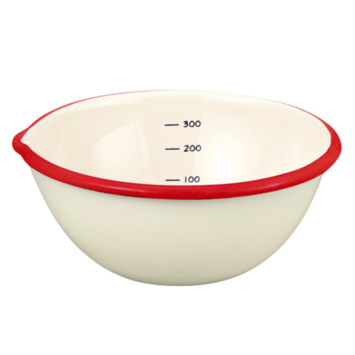 ボウル 12cm ホーロー製 富士ホーロー Honey Ware 片口ボール ( ボール ホーローボウル 琺瑯ボウル 琺瑯ボール ほうろう 片口ボウル 調理ボウル 調理ボール 目盛り付き 白 下ごしらえ キッチンツール ) 【レッド】 レッド