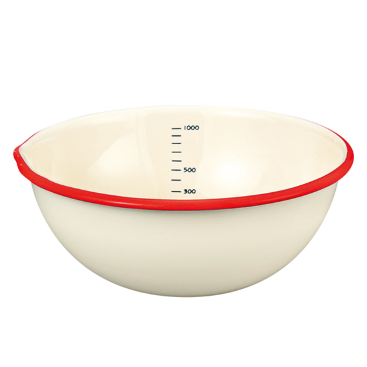 ボウル 18cm ホーロー製 富士ホーロー Honey Ware 片口ボール ( ボール ホーローボウル 琺瑯ボウル 琺瑯ボール ほうろう 片口ボウル 調理ボウル 調理ボール 目盛り付き 白 下ごしらえ キッチンツール ) 【レッド】 レッド