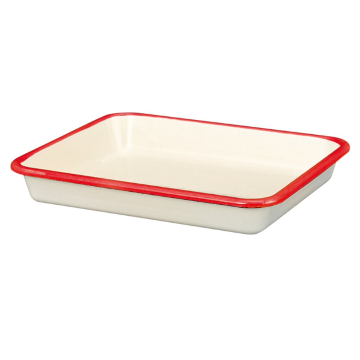 バット Mサイズ 約25x20.5cm ホーロー製 富士ホーロー Honey Ware ( 角バット 琺瑯バット 調理バット 約25×20.5cm オーブン対応 調理用バット ほうろう 白 揚げ物 衣付け 下ごしらえ キッチンツール ) 【レッド】 レッド