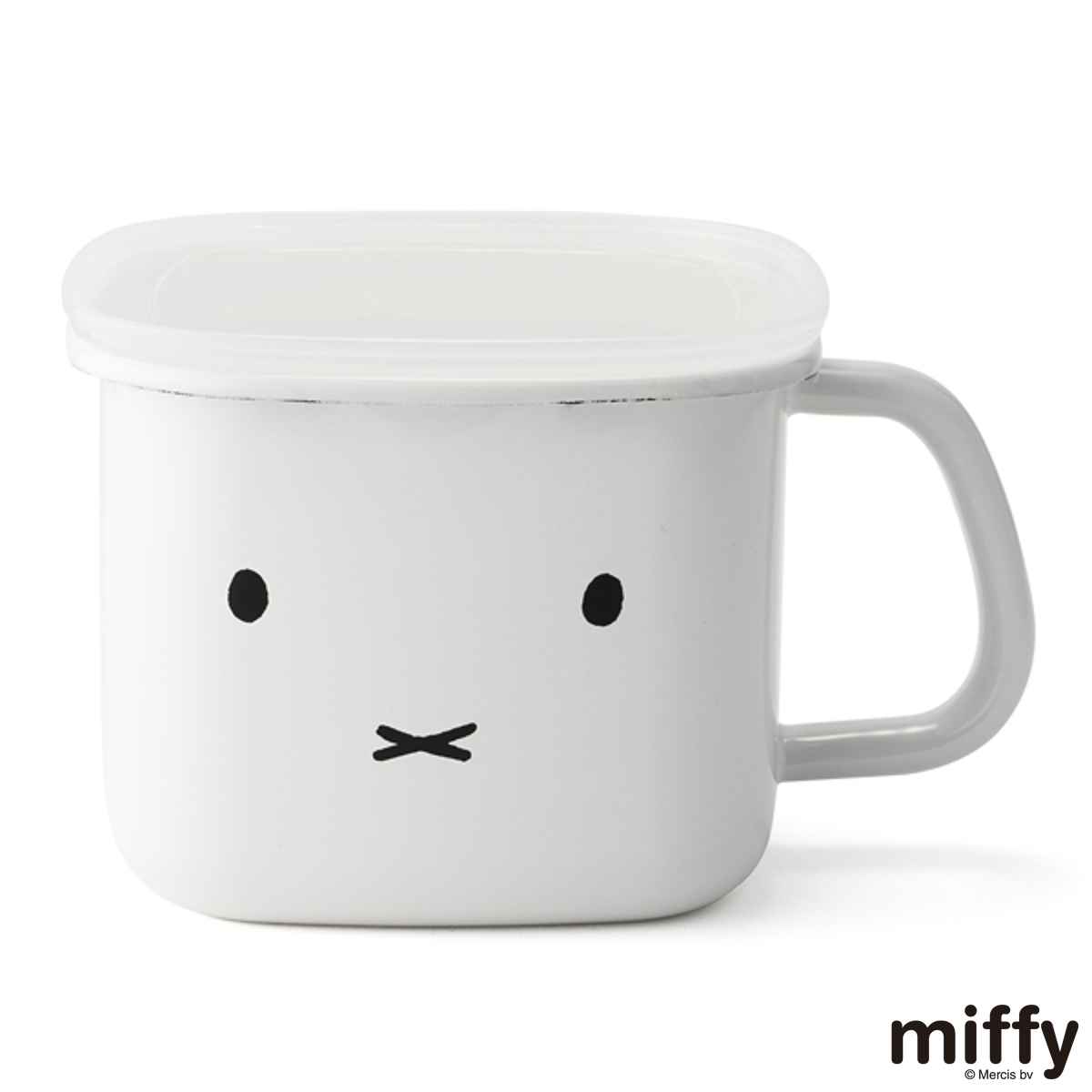 保存容器 ホーロー製 1.2L ストックポット ハンドル付き ミッフィー 富士ホーロー HoneyWere ( 味噌容器 みそ容器 味噌ポット ホーロー容器 琺瑯容器 食洗機対応 オーブン対応 冷凍 冷蔵 ストッカー 食品保存 おしゃれ 白 miffy )