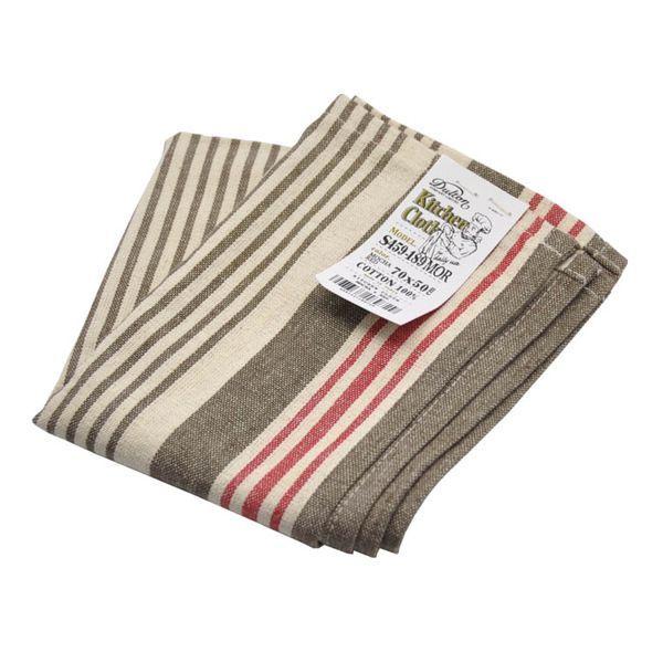 ふきん キッチンクロス コットン ダルトン DULTON ( 布巾 フキン テーブルクロス カウンタークロス クロス キッチンタオル 速乾 大判 ランチョンマット テーブル布巾 台布巾 台所用 食卓用 テーブル用 ) 【 モカ×レッド 】 モカ×レッド