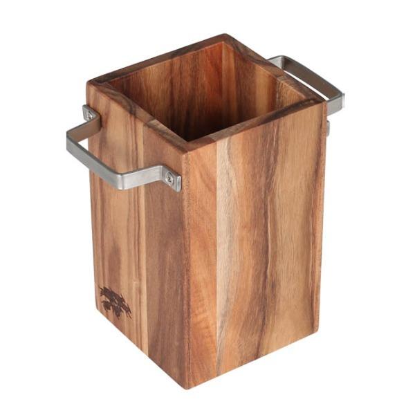 カトラリースタンド 木製 アカシア ダルトン DULTON ( キッチンツールスタンド キッチンツール立て ペン立て カトラリー立て ツールスタンド キッチンスタンド 調理道具立て 菜箸立て カトラリーポケット 天然木 おしゃれ )