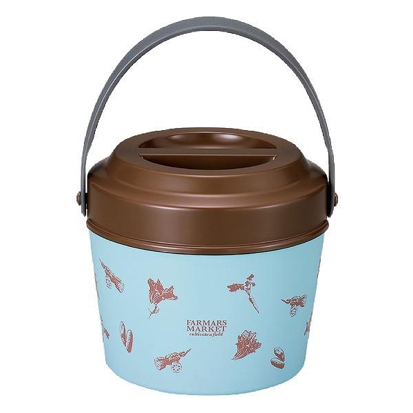 お弁当箱 2段 バケットランチ ファーマーズマーケット 600ml ランチボックス HAKOYA ( 弁当箱 レンジ対応 食洗機対応 どんぶり 日本製 女子 大人 ランチグッズ 弁当 お弁当グッズ 二段 二段弁当箱 バケツ ドーム ドーム型 丼 ) 【 スカイブルー 】 スカイブルー