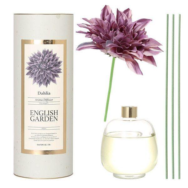 ディフューザー アロマ ダリア 花 ダルトン DULTON ( アロマディフューザー リードディフューザー 芳香剤 高級感 おしゃれ 癒し リラックス 大容量 ギフトボックス入り 450ml 5か月 玄関 リビング ) 【 パープル 】 パープル