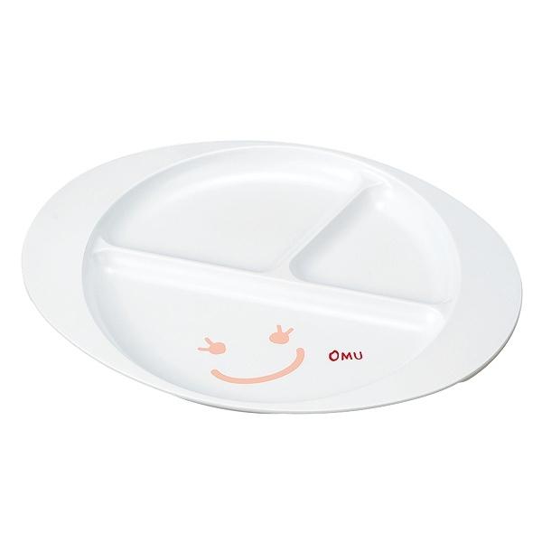 ランチプレート 27cm OMU SMILE 皿 食器 子供用食器 プラスチック 日本製 ( 食洗機対応 電子レンジ対応 ランチ皿 子供用 仕切り皿 ワンプレート 仕切皿 キッズ 子ども スマイル おしゃれ かわいい ) 【 たらこ 】 たらこ