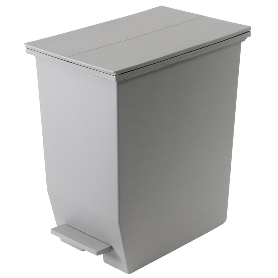 ゴミ箱 20L SOLOW ソロウ ペダルオープンスリム ( ごみ箱 ペダル 20リットル ふた付き 両開き スリム 幅22 分別 キッチン カウンター 棚下 抗菌 防汚 加工 おしゃれ シンプル ホワイト ブラック ) 【グレー】 グレー