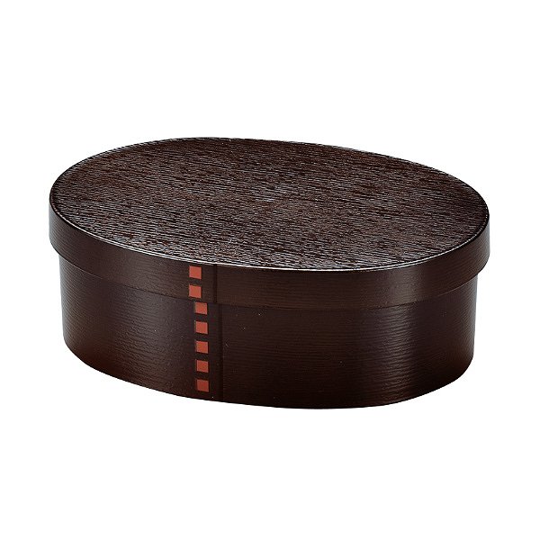 弁当箱 曲げわっぱ 500ml 1段 小 ( お弁当箱 ランチボックス レンジ対応 食洗機対応 女子 大人 一段 弁当 抗菌加工 AG 日本製 レンジOK 食洗機OK 小判 和風 お弁当 ランチベルト付き 仕切り付き 女性 おしゃれ ) 【ダークブラウン】 ダークブラウン