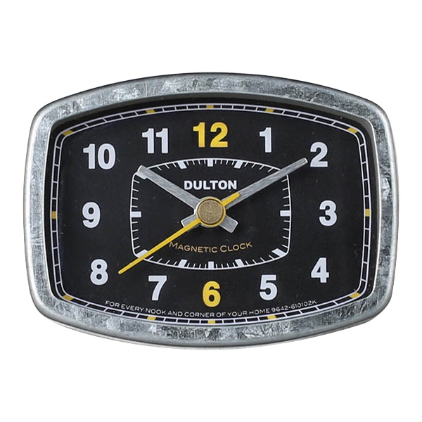 時計 マグネティッククロック レクタングル 小さい マグネット DULTON ダルトン ( とけい 小さめ コンパクト おしゃれ クロック インダストリアル 磁石 くっつく 玄関 冷蔵庫 デスク 寝室 キッチン インテリア ) 【ブラック】 ブラック