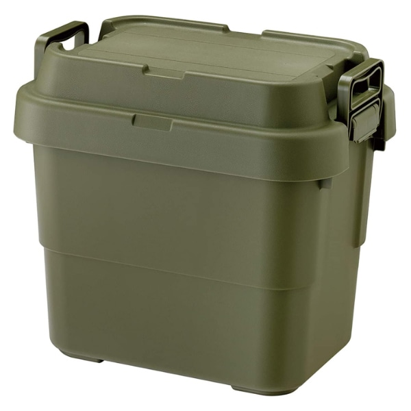 収納ボックス 幅39.2×奥行29.4×高さ35.7cm トランクカーゴ TC-20S 収納ケース ( 座れる 屋外 スタッキング 収納 ボックス ケース 頑丈箱 フタ付き 工具箱 プラスチック アウトドア 持ち手付き 日本製 おしゃれ 車載 コンテナ ) 【グリーン】 グリーン