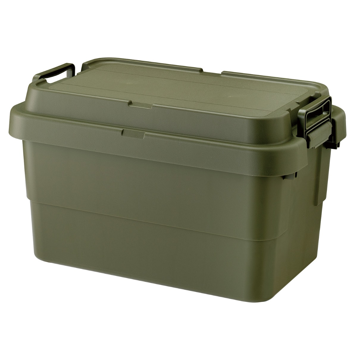 収納ボックス 幅60×奥行39×高さ35.7cm トランクカーゴ TC-50S 収納ケース ( 座れる 屋外 スタッキング 収納 ボックス ケース 頑丈箱 フタ付き コンテナ 工具箱 プラスチック アウトドア 持ち手付き 日本製 おしゃれ 車載 ) 【グリーン】 グリーン