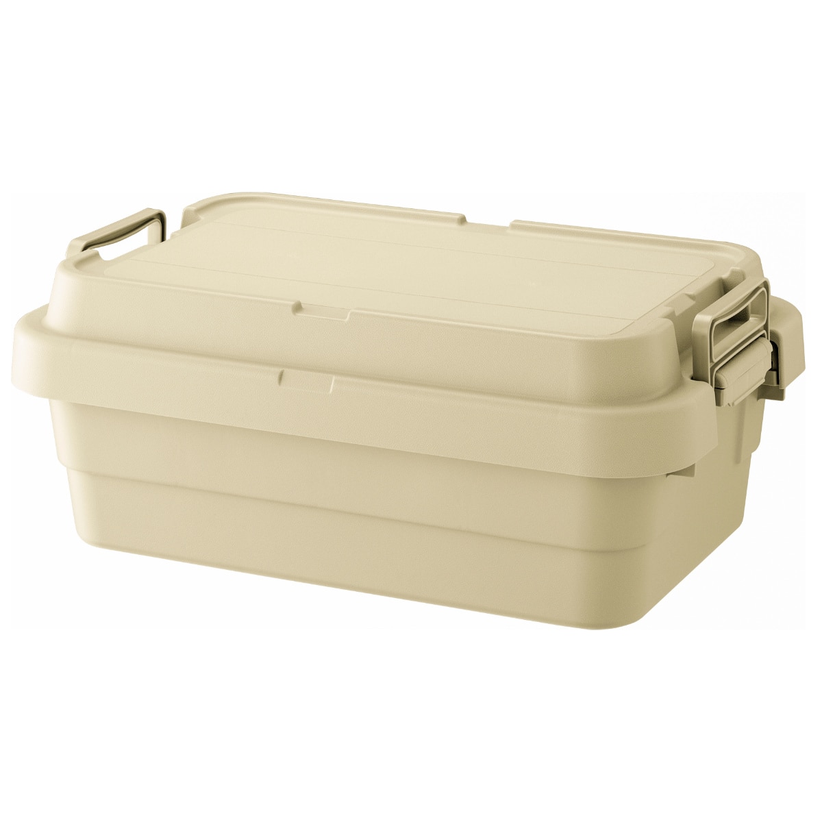 収納ボックス 幅60×奥行39×高さ24cm トランクカーゴ TC-50S LOW 収納ケース ( 座れる 屋外 スタッキング 収納 ボックス ケース 頑丈箱 フタ付き コンテナ 工具箱 プラスチック アウトドア 持ち手付き 日本製 おしゃれ 車載 ) 【ベージュ】 ベージュ