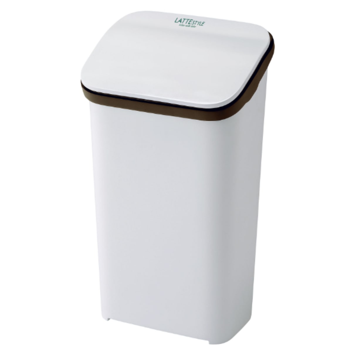 ゴミ箱 19L ラテスタイル プッシュ式 ダストボックス ( ごみ箱 19リットル ワンタッチ プッシュ ふた付き 分別 スリム シンプル おしゃれ 袋止め付き 袋が見えにくい キッチン ベージュ ブラウン ホワイト ) 【ホワイト】 ホワイト