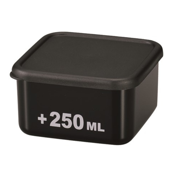 お弁当箱 1段 250ml スクエア ランチプラス S 黒 ( 弁当箱 ランチボックス レンジ対応 食洗機対応 日本製 ブラック レンジOK 食洗機OK お弁当 弁当 一段 作り置き シール容器 おかず容器 )