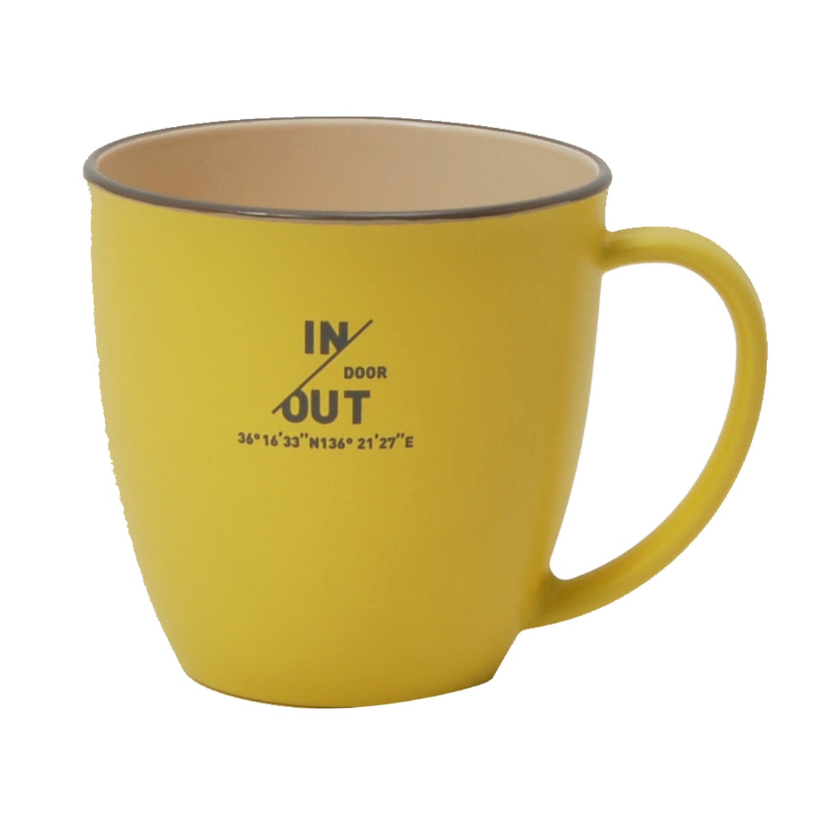 マグカップ 350ml IN/OUTDOOR プラスチック 日本製 ( 電子レンジ対応 食洗機対応 カップ マグ 抗菌 コップ 食器 割れにくい 抗菌加工 コーヒー 紅茶 おしゃれ かわいい ) 【 マスタード 】 マスタード