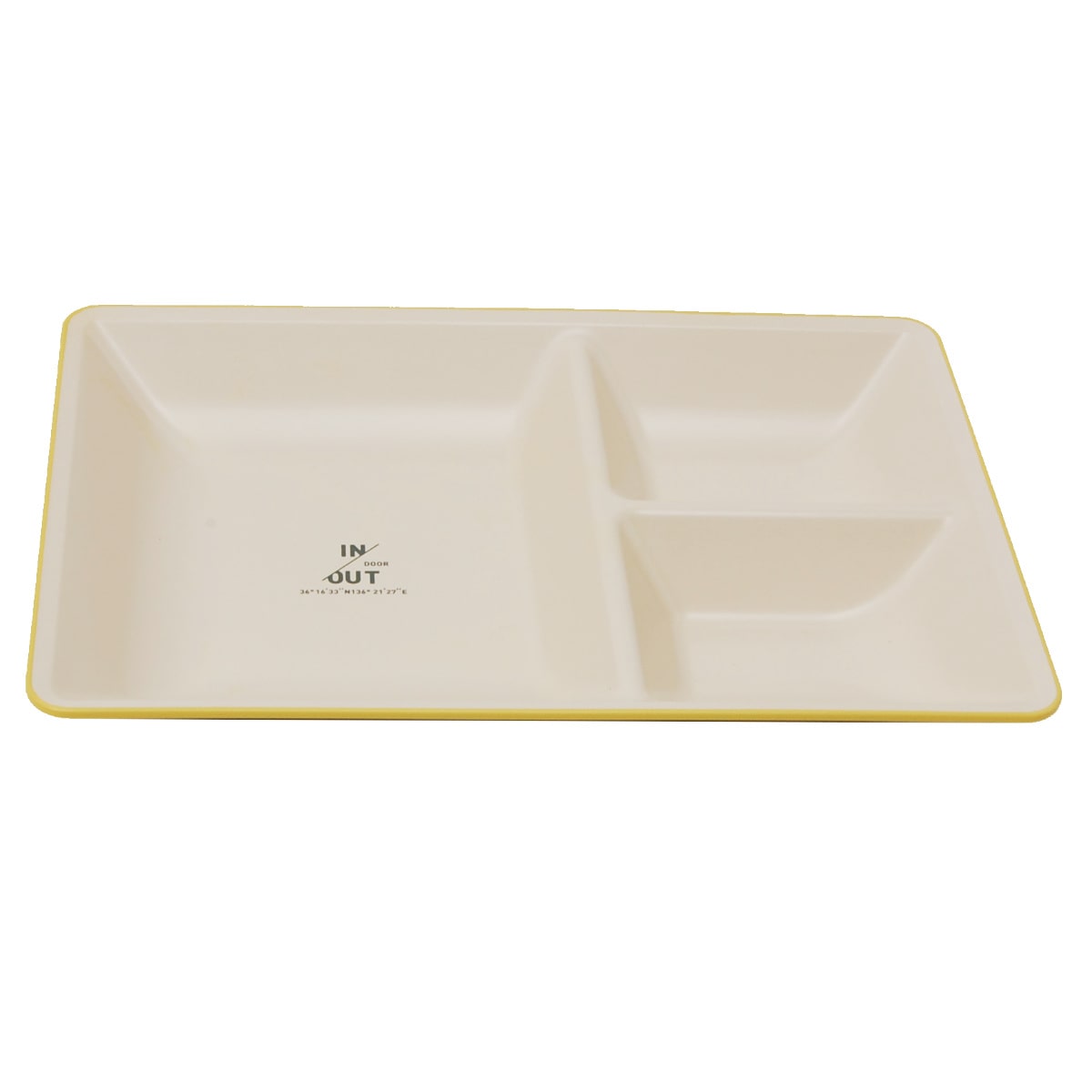 ランチプレート 27cm 角 IN/OUTDOOR プラスチック 日本製 ( 食洗機対応 電子レンジ対応 仕切り皿 抗菌 深め 長角 ワンプレート 食器 皿 洋食器 割れにくい 抗菌加工 ランチ皿 大皿 レクタングル 仕切皿 おしゃれ かわいい ) 【 マスタード 】 マスタード