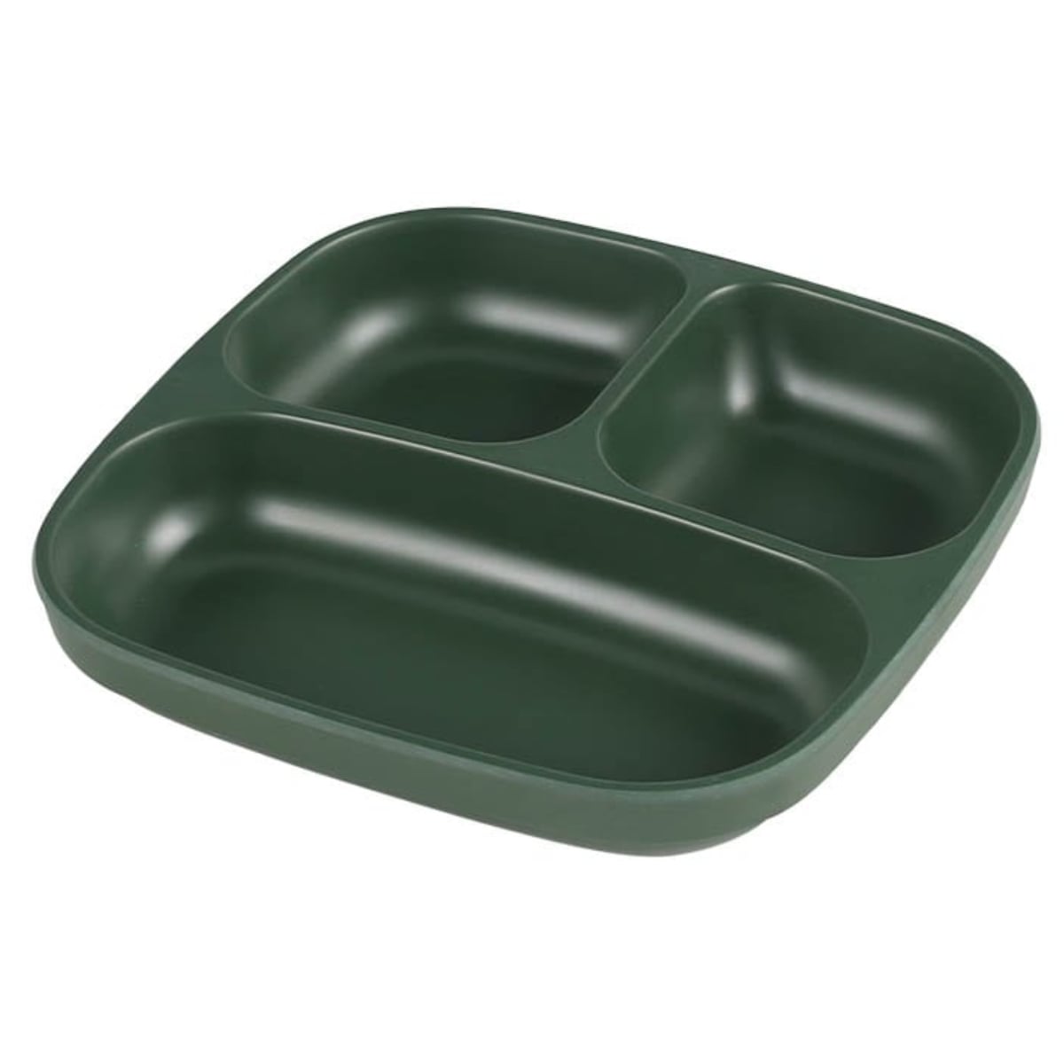 ランチプレート 19cm M&B スクエアパーティショントレイ プラスチック バンブーファイバー ( 食洗機対応 ランチ皿 仕切り皿 バンブー 竹 割れにくい 軽い ビタミンカラー アウトドア キャンプ 仕切り 子ども おしゃれ 深め )【 グリーン 】 グリーン