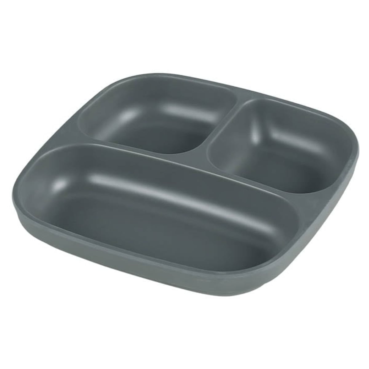 ランチプレート 19cm M&B スクエアパーティショントレイ プラスチック バンブーファイバー ( 食洗機対応 ランチ皿 仕切り皿 バンブー 竹 割れにくい 軽い ビタミンカラー アウトドア キャンプ 仕切り 子ども おしゃれ 深め )【 グレー 】 グレー