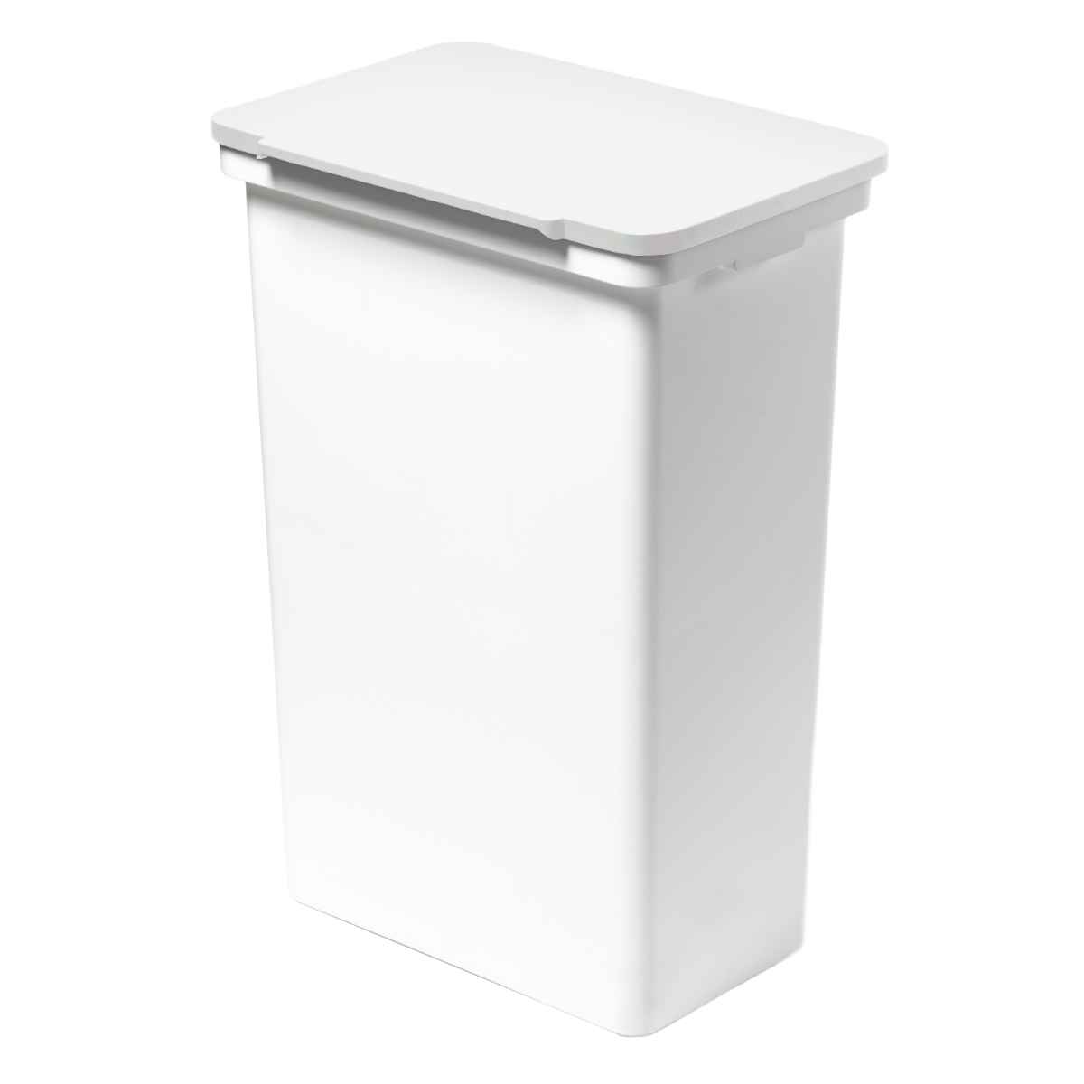 ゴミ箱 52L トラッシュビン ( ごみ箱 52リットル 奥行32 大容量 屋内 屋外 スリム 2分別 3分別 ふた付き 分別 角型 横型 シンプル キャスター付 取っ手付 袋 見えない 袋止め付き ホワイト おしゃれ )