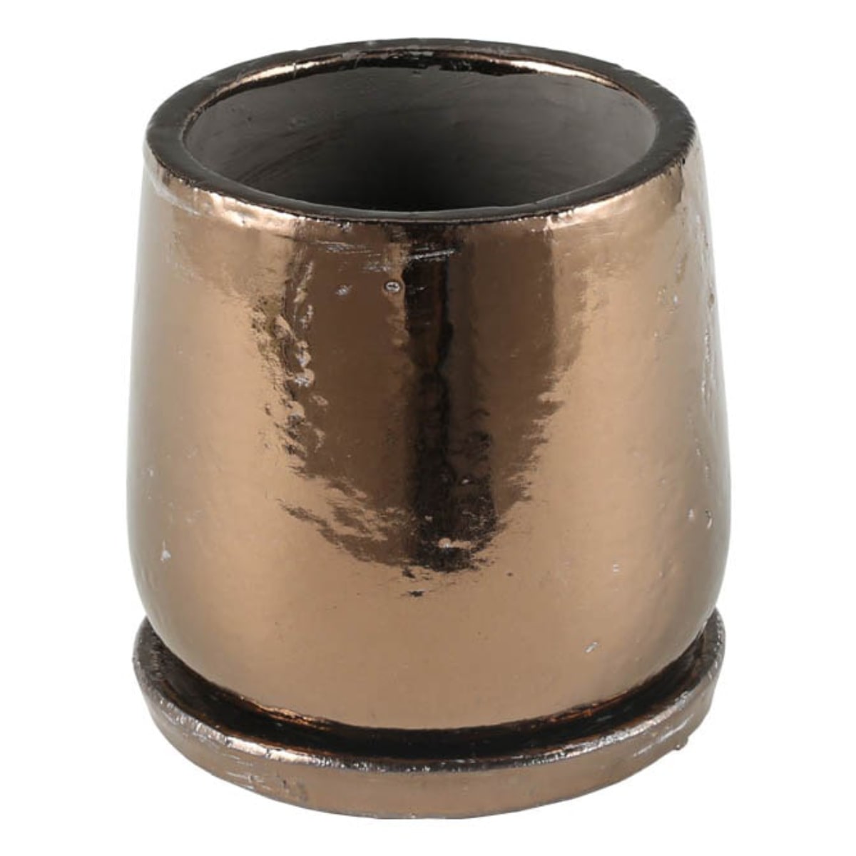 ダルトン 植木鉢 ラウンドポット M 直径15cm ( DULTON 植木鉢 プラントポット 植物用ポット 花器 鉢カバー ポット テラコッタ 丸 植木鉢カバー 植物 花 観葉植物 園芸 直植え インテリア 受皿 底穴あり 花資材 卓上 ) 【ブロンズ】 ブロンズ