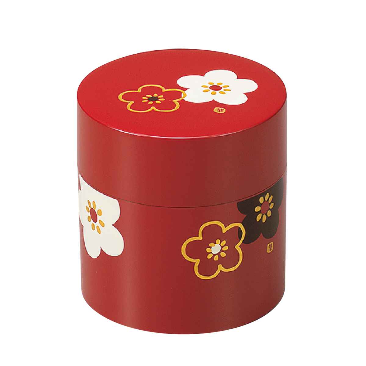 茶筒 350ml 小 朱華文様梅 HAKOYA ( おしゃれ 日本製 小型 お茶容器 茶葉容器 保存容器 保存缶 茶缶 お茶缶 キャニスター 保存 容器 350 茶 茶葉 お茶 茶葉保存 お茶葉保存 お茶葉容器 お茶っぱ入れ 梅 ) 【朱】 朱