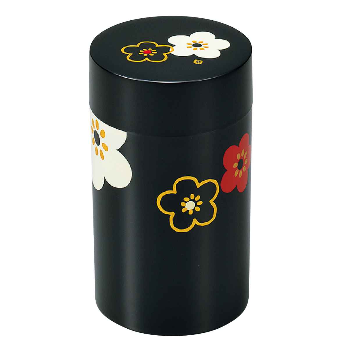 茶筒 650ml 大 朱華文様梅 HAKOYA ( おしゃれ 日本製 小型 お茶容器 茶葉容器 保存容器 保存缶 茶缶 お茶缶 キャニスター 保存 容器 650 茶 茶葉 お茶 茶葉保存 お茶葉保存 お茶葉容器 お茶っぱ入れ 梅 ) 【黒】 黒