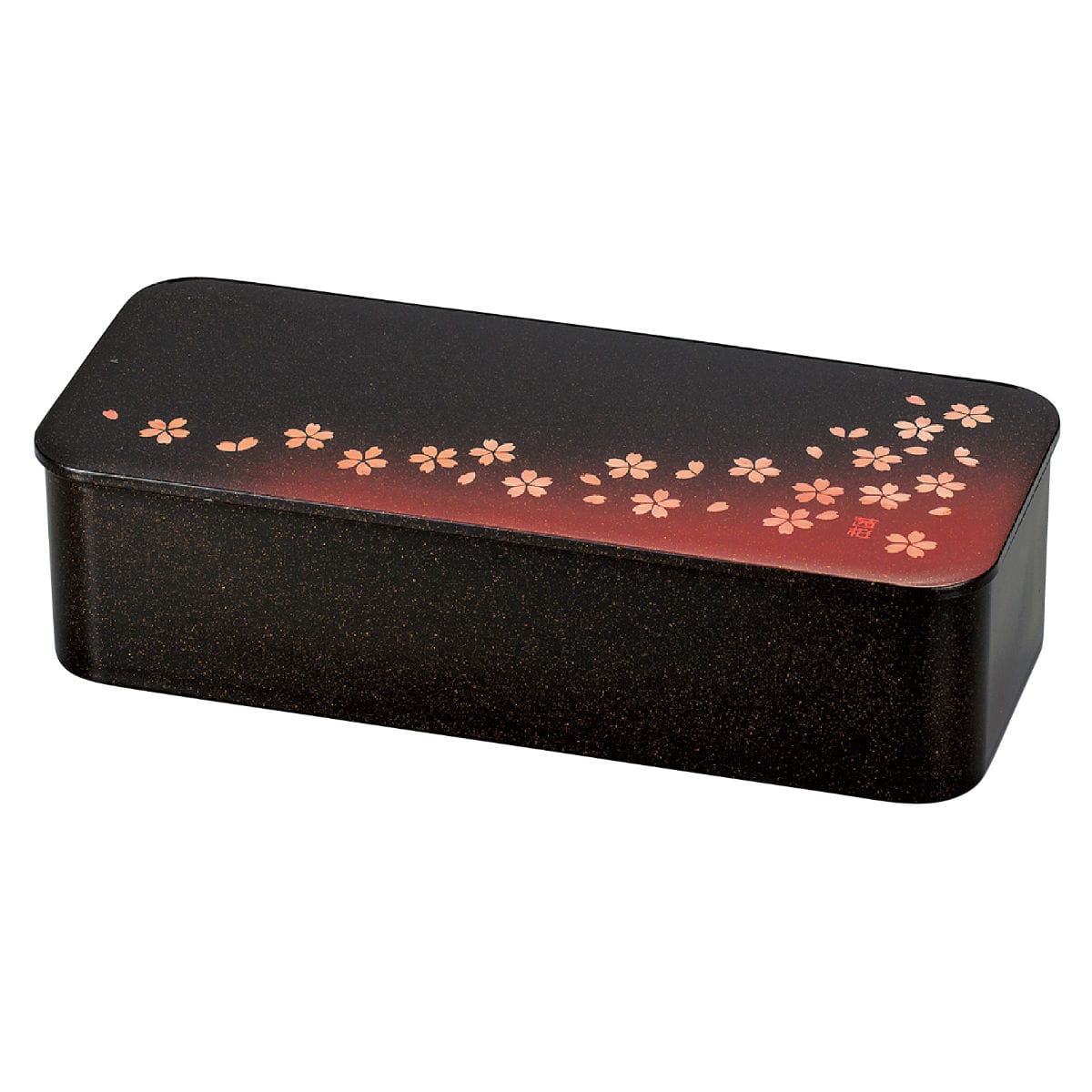 お弁当箱 スリム一段ランチ 茜桜赤 1段 550ml ( 弁当箱 ランチボックス レンジ対応 食洗機対応 一段 大人 日本製 女子 レンジOK 食洗機OK 弁当 お弁当 仕切り付き ランチバンド付き 花柄 女性 )