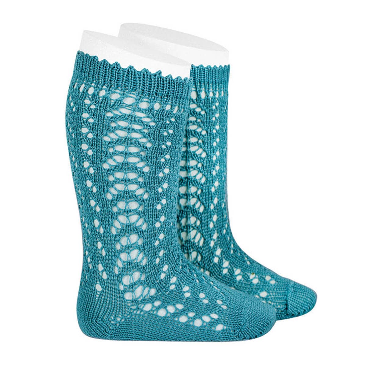 靴下 condor 子供 4歳~11歳 パール オープンワーク ニーソックス カラー1 ( コンドル 子ども用靴下 キッズ ソックス くつ下 くつした Perle openwork knee socks ニーハイソックス ハイソックス 丈夫 キッズ用 ジュニア用 ) 【アスールピエドラ 4】 アスールピエドラ 4