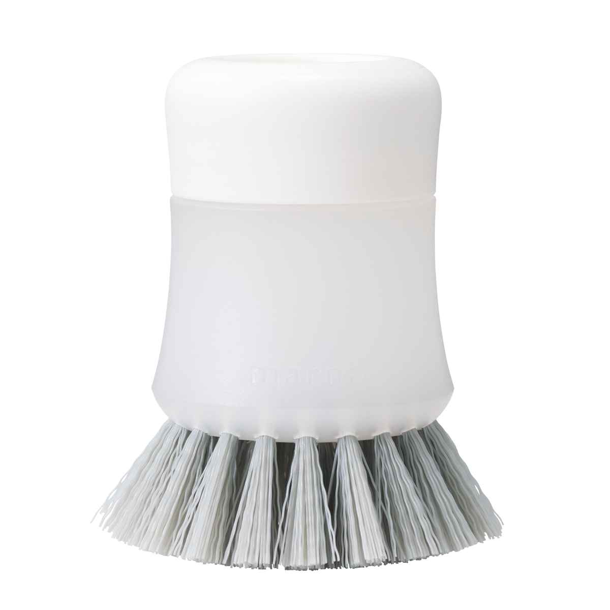 マーナ キッチンブラシ ふつう ( MARNA 抗菌 キッチン ブラシ たわし タワシ 束子 クリーナー キッチン用ブラシ 洗浄ブラシ 台所ブラシ 洗い物 鍋 フライパン ザル ワンプッシュ 抗菌加工 ) 【クリア】 クリア